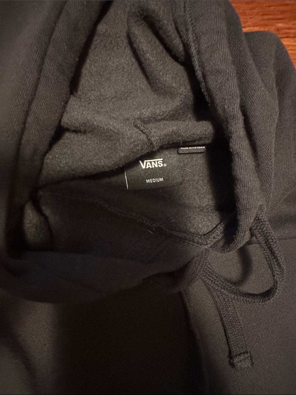 Vans Black Crewneck Hoodie with White Flame Sleeve Graphics - Picture 2 of 2